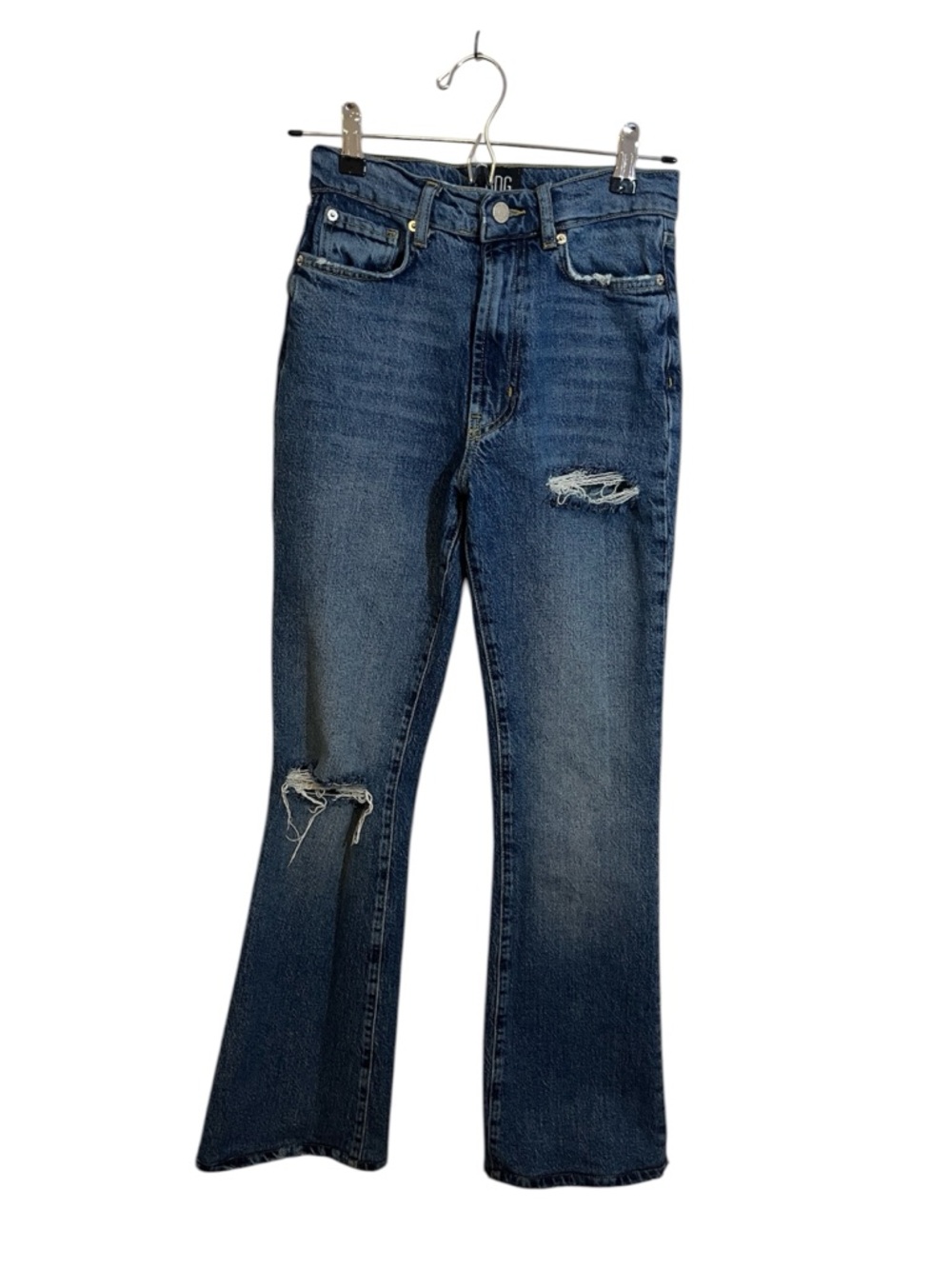 BDG Urban Outfitters Medium Blue Distressed Flare Jeans Size 25